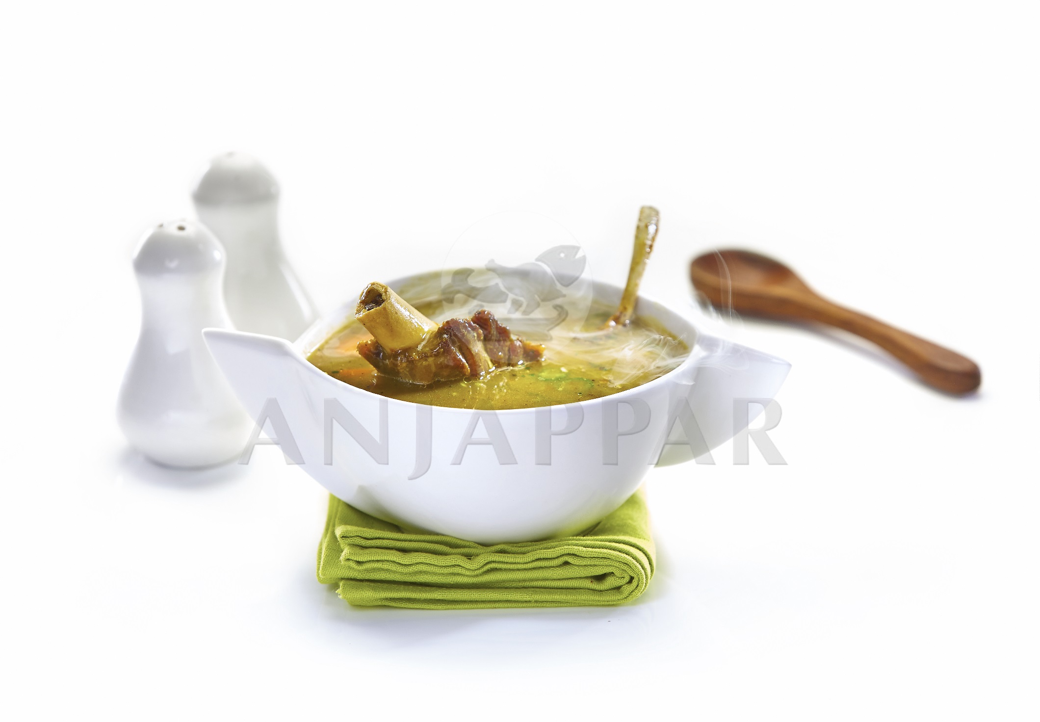 Anjappar Suppen und Currys